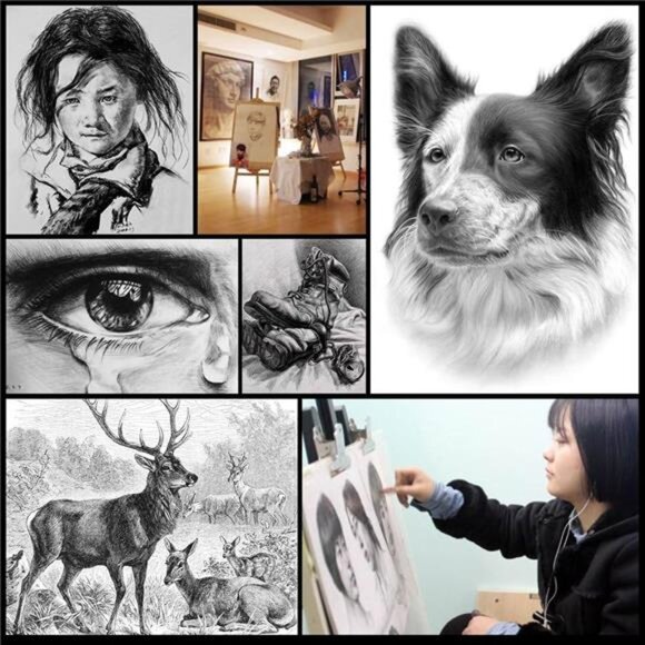 29 Pieces Professional Sketching & Drawing Art Tool Kit With Graphite Pencils, - Picture 5 of 7